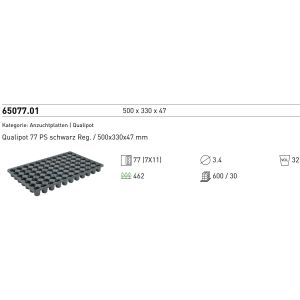 BACHMANN 65077.01 -QUALIPOT 77 PS rec. black 500x330x47mm (30komX20=600/paleto)