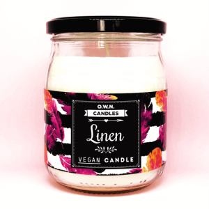 Sveča v kozarcu dišava Linen