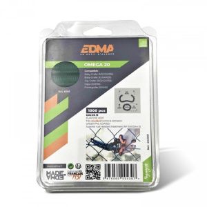 EDMA OMEGA 20 GALVA SPONKE PLASTIFICIRANE ZA PRITRJEVANJE OGRAJE 1000 kos/pak