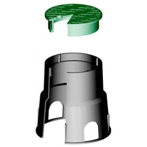 V. Plastičen jašek okrogli fi 31 x 25,5v zelen pokrov (110)